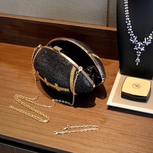 Raider Black & Silver Rhinestone Embellished Football Lover Purse - Picture 3 of 11